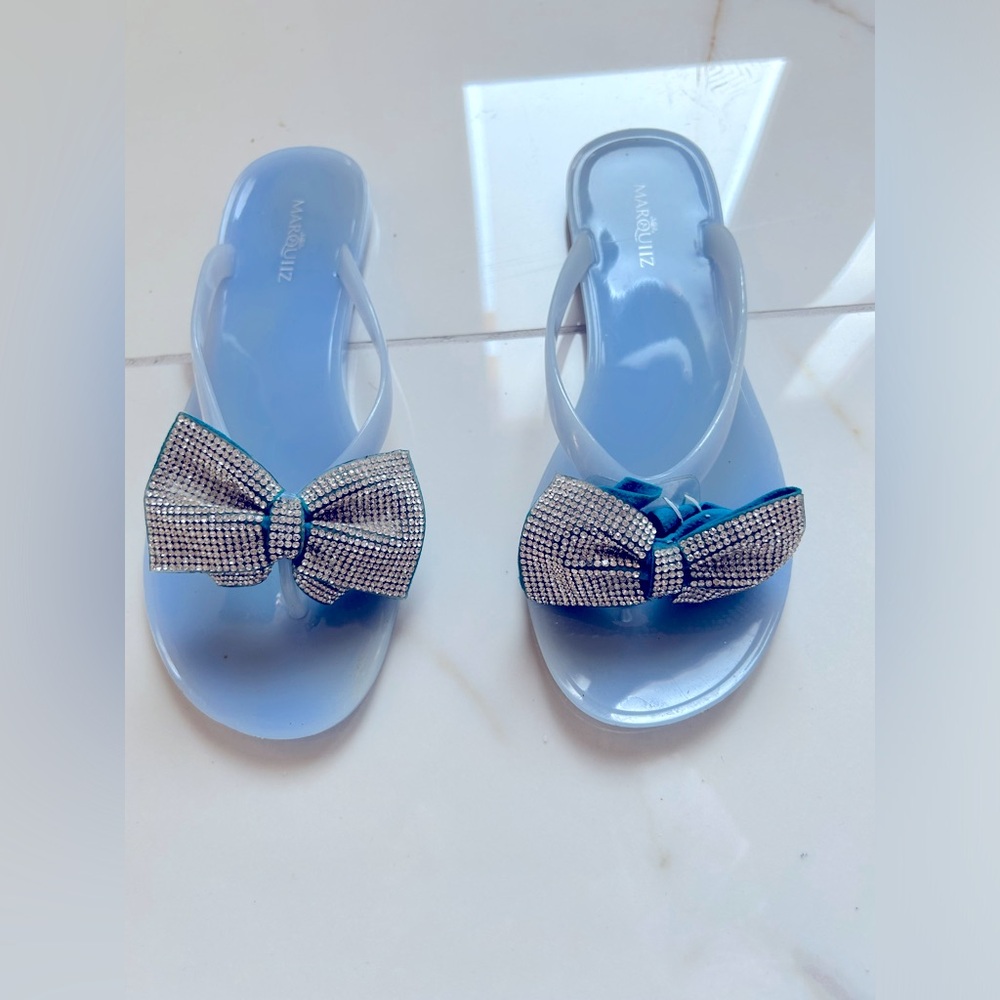 Blue Marquiiz flats with sparkly bows